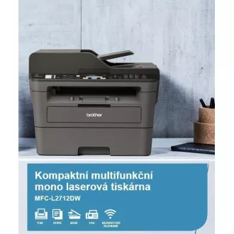 Laser multifuncțional BROTHER MFC-L2712DW - A4, 30ppm, 64MB, 600x600copie, USB, WIFI, LAN, 250l, 50ADF, DUPLEX Laser multifuncțional BROTHER MFC-L2712DW - A4, 30ppm, 64MB, 600x600copie, USB, WIFI, LAN, 250l, 50ADF, DUPLEX