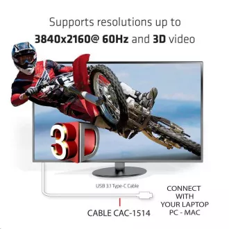 Cablu Club3D USB tip C activ la HDMI 2.0 4K60Hz UHD, 1,8 m