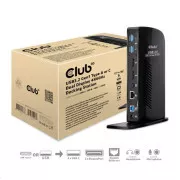 Stație de andocare Club3D USB-A sau USB-C, 10 în 1 2xDP, 6xUSB, 1xRJ45, 1x3.5mm, neagră