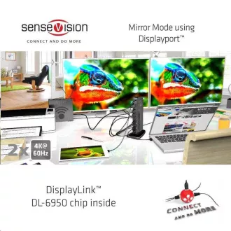 Stație de andocare Club3D USB-A sau USB-C, 10 în 1 2xDP, 6xUSB, 1xRJ45, 1x3.5mm, neagră