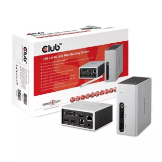 Mini stație de andocare Club3D USB 3.0 4K30Hz UHD (HDMI / DVI / 4x USB 3.1 / Ethernet / Audio) Mini stație de andocare Club3D USB 3.0 4K30Hz UHD (HDMI / DVI / 4x USB 3.1 / Ethernet / Audio)
