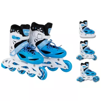 Patine cu rotile 4 in 1 Enero KIDS - albastru-alb, 34-37 Patine cu rotile 4 in 1 Enero KIDS - albastru-alb, 34-37