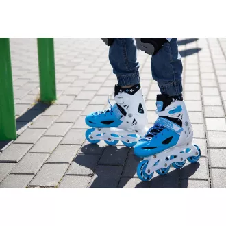 Patine cu rotile 4 in 1 Enero KIDS - albastru-alb, 34-37 Patine cu rotile 4 in 1 Enero KIDS - albastru-alb, 34-37