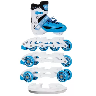 Patine cu rotile 4 in 1 Enero KIDS - albastru-alb, 34-37 Patine cu rotile 4 in 1 Enero KIDS - albastru-alb, 34-37