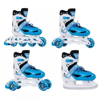 Patine cu rotile 4 in 1 Enero KIDS - albastru-alb, 34-37 Patine cu rotile 4 in 1 Enero KIDS - albastru-alb, 34-37