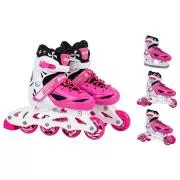 Patine cu rotile 4 in 1 Enero KIDS - roz-alb, 30-33