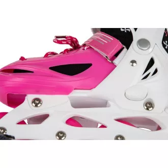 Patine cu rotile 4 in 1 Enero KIDS - roz-alb, 30-33