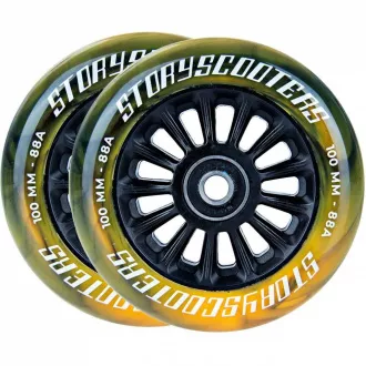 Roti trotinete Story Star Stunt 2 buc, 100 mm, negru-galben