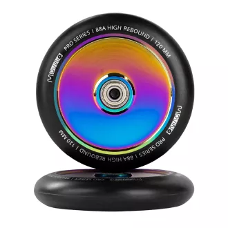 Roți de rezervă MOVINO pentru scuter freestyle 120mm, aluminiu, Kraken 2 buc, Rainbow