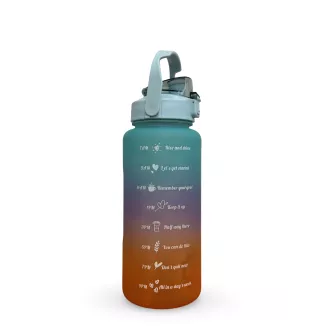 Sticla sport motivational 2l, turcoaz deschis