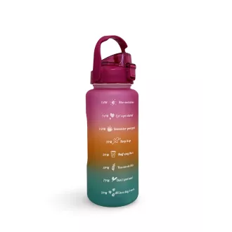 Sticla sport motivational 2l, roz inchis