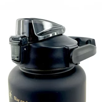 Sticla sport motivational 3 in 1, 2000 ml + 900 ml + 300 ml, negru