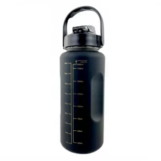 Sticla sport motivational 3 in 1, 2000 ml + 900 ml + 300 ml, negru