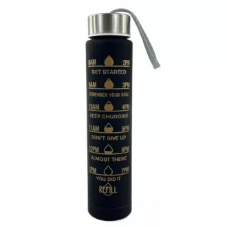 Sticla sport motivational 3 in 1, 2000 ml + 900 ml + 300 ml, negru