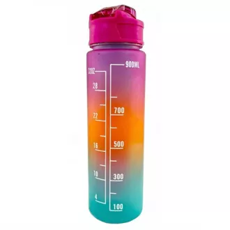 Sticla sport motivational 3 in 1, 2000 ml + 900 ml + 300 ml, negru