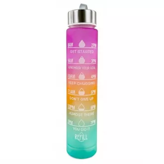 Sticla sport motivational 3 in 1, 2000 ml + 900 ml + 300 ml, negru