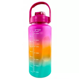Sticla sport motivational 3 in 1, 2000 ml + 900 ml + 300 ml, negru