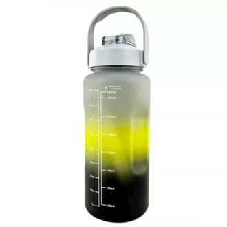 Sticla sport motivational 3 in 1, 2000 ml + 900 ml + 300 ml, negru