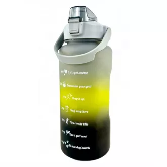 Sticla sport motivational 3 in 1, 2000 ml + 900 ml + 300 ml, negru