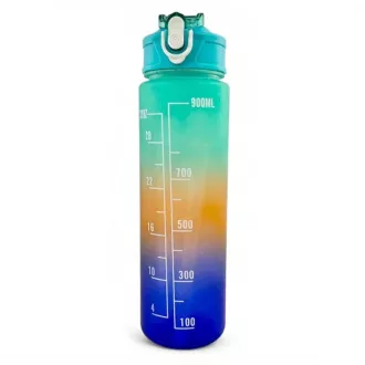 Sticla sport motivational 3 in 1, 2000 ml + 900 ml + 300 ml, negru