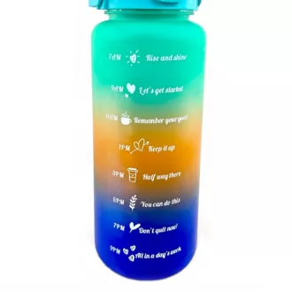 Sticla sport motivational 3 in 1, 2000 ml + 900 ml + 300 ml, negru