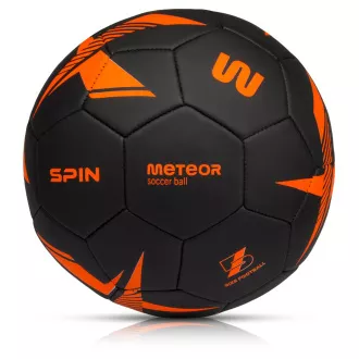 Minge de fotbal MTR SPIN, dimensiune 5, negru-portocaliu Minge de fotbal MTR SPIN, dimensiune 5, negru-portocaliu