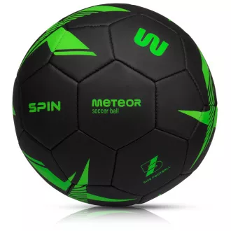 Minge de fotbal MTR SPIN, dimensiune 5, negru-verde Minge de fotbal MTR SPIN, dimensiune 5, negru-verde