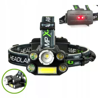 Lampă frontală CREE 1 x XM-L T6 4 x puternic Q5 alb 1 x puternic COB bandă ZOOM Lampă frontală CREE 1 x XM-L T6 4 x puternic Q5 alb 1 x puternic COB bandă ZOOM