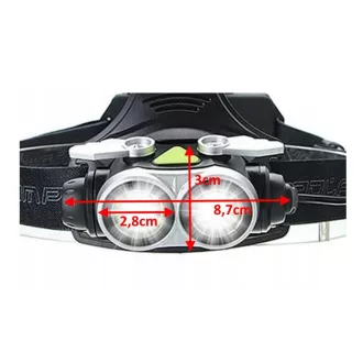Lampă frontală USB LED CREE, tip led 2x XM-L T6X