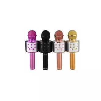 Microfon bluetooth karaoke cu difuzor, argintiu Microfon bluetooth karaoke cu difuzor, argintiu