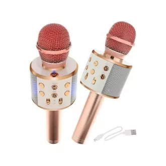 Microfon bluetooth karaoke cu difuzor, argintiu Microfon bluetooth karaoke cu difuzor, argintiu