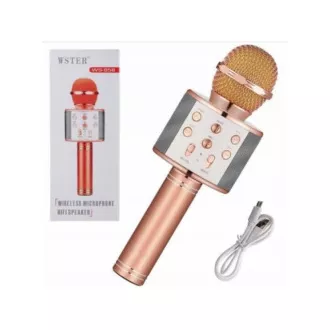 Microfon bluetooth karaoke cu difuzor, argintiu Microfon bluetooth karaoke cu difuzor, argintiu