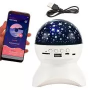 Proiector de stele cu LED-uri de noapte cu USB, roz, alb