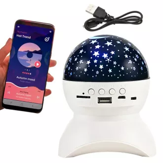 Proiector de stele cu LED-uri de noapte cu USB, roz, alb