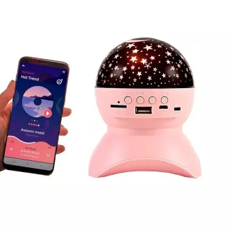 Proiector de stele cu LED-uri de noapte cu USB, roz, alb