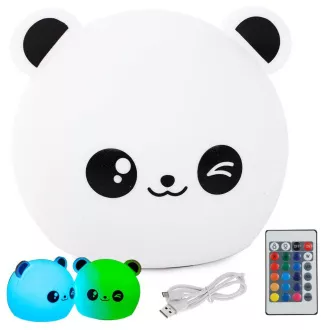 Lampă de noapte pentru copii cu LED-uri PANDA   controler RGB