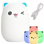 Vecină LED pentru copii CAT RGB + cablu USB
