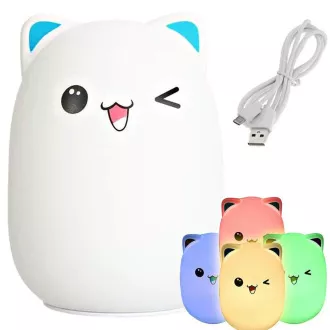 Vecină LED pentru copii CAT RGB + cablu USB