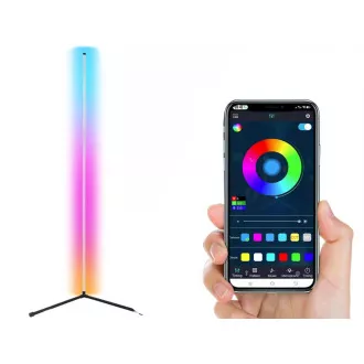 Lampă de podea de colț cu LED RGB, cu telecomandă