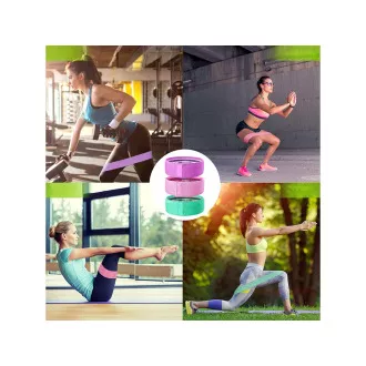 Set de 3 elastice pentru exerciții de rezistență, 5-20 kg