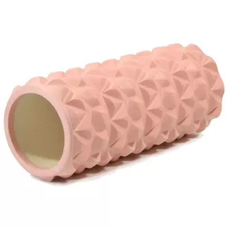 Cilindru de masaj fitness ENERO FIT 33x14cm, roz deschis