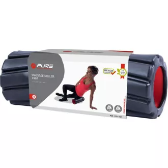Rolă de masaj fitness PURE 2 IMPROVE 36x14 cm, Neagră