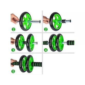 Roată de fitness RX-156 cu tampon, verde