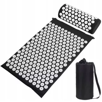 Covoraș de exerciții Acupressure PREMIUM cu pernă 67x42x2 cm, negru Covoraș de exerciții Acupressure PREMIUM cu pernă 67x42x2 cm, negru