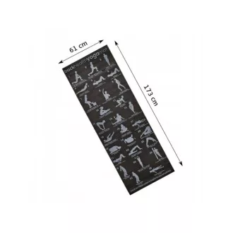 Covoraș de yoga NEGRU, 61x173x0,6 cm