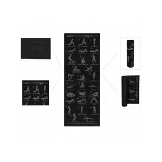 Covoraș de yoga NEGRU, 61x173x0,6 cm