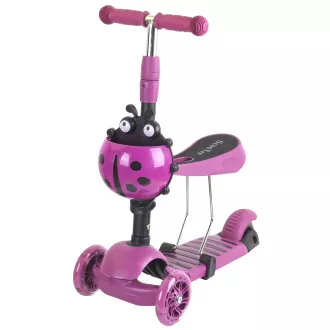 Trotinetă pentru copii 2în1 BERUŠKA cu roți cu LED-uri, violet