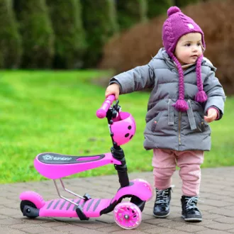 Trotinetă pentru copii 2în1 BERUŠKA cu roți cu LED-uri, roz - Despachetat Trotinetă pentru copii 2în1 BERUŠKA cu roți cu LED-uri, roz - Despachetat