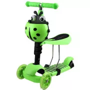 Trotinetă pentru copii 2în1 BERUŠKA cu roți cu LED-uri, verde