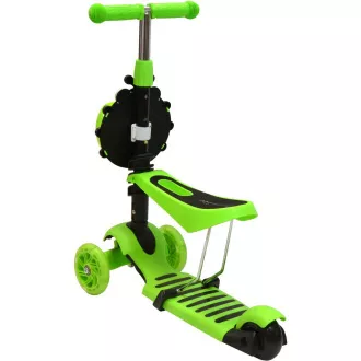Trotinetă pentru copii 2în1 BERUŠKA cu roți cu LED-uri, verde Trotinetă pentru copii 2în1 BERUŠKA cu roți cu LED-uri, verde